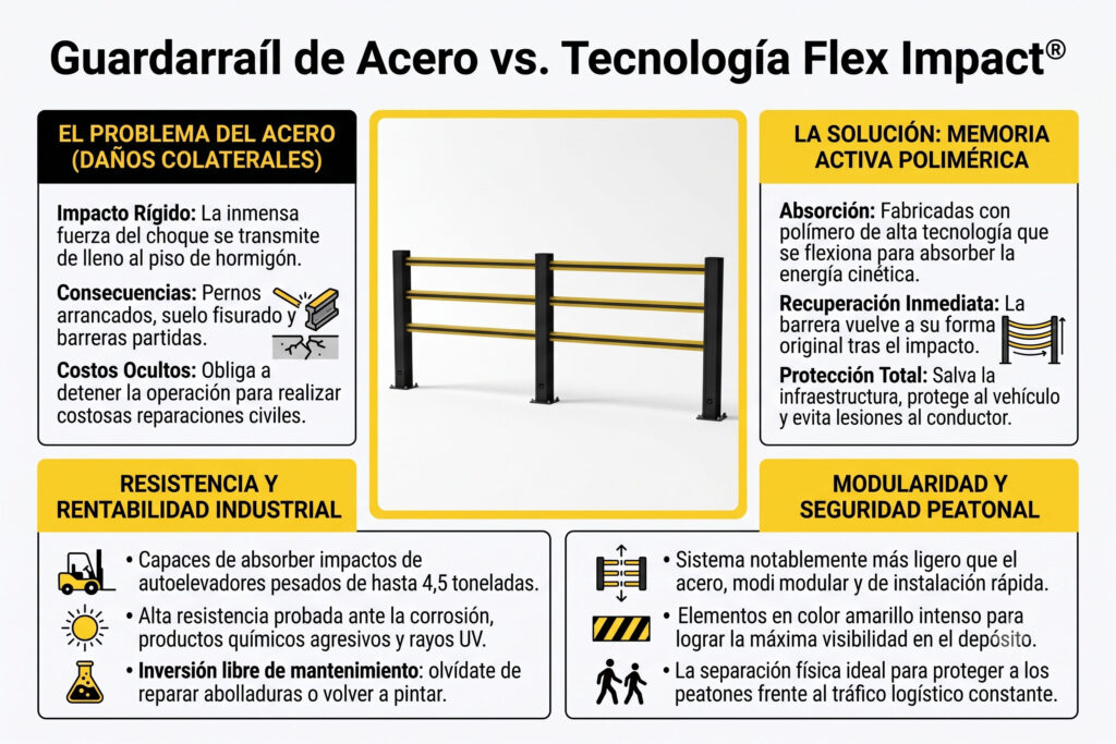 Guardarraíl Metálico vs. Barrera Flexible: ¿Cuál conviene para su planta?