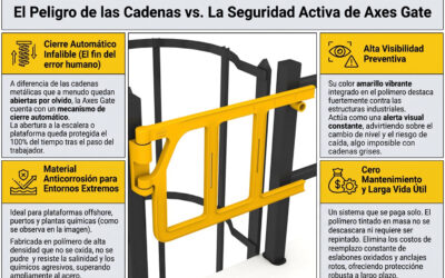 El peligro de usar cadenas de metal en plataformas y escaleras con jaula