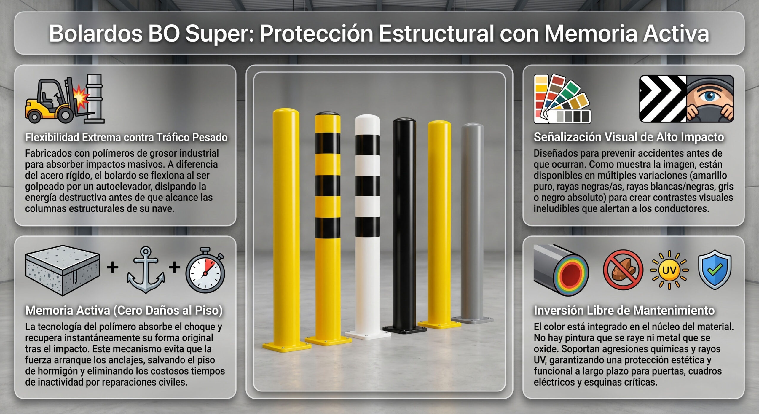 Evite Daños Estructurales Catastróficos: La Guía Definitiva para Proteger Columnas con Bolardos BO Super